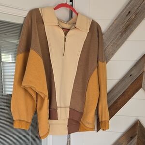 Colorblock Quarter-Zip Pullover